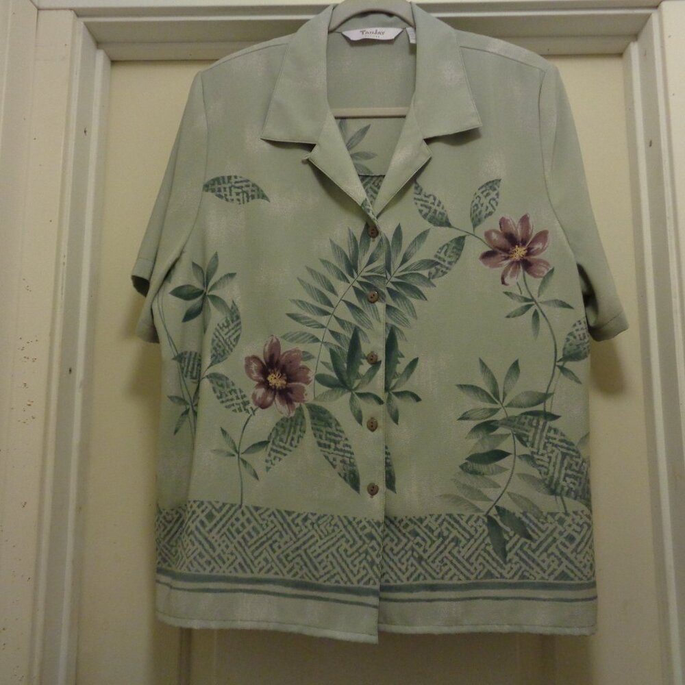 WHITE LOTUS STYLED COCONUT GIRL ISLAND GIRL TANJAY TROPICS SHIRT BLOUSE 16